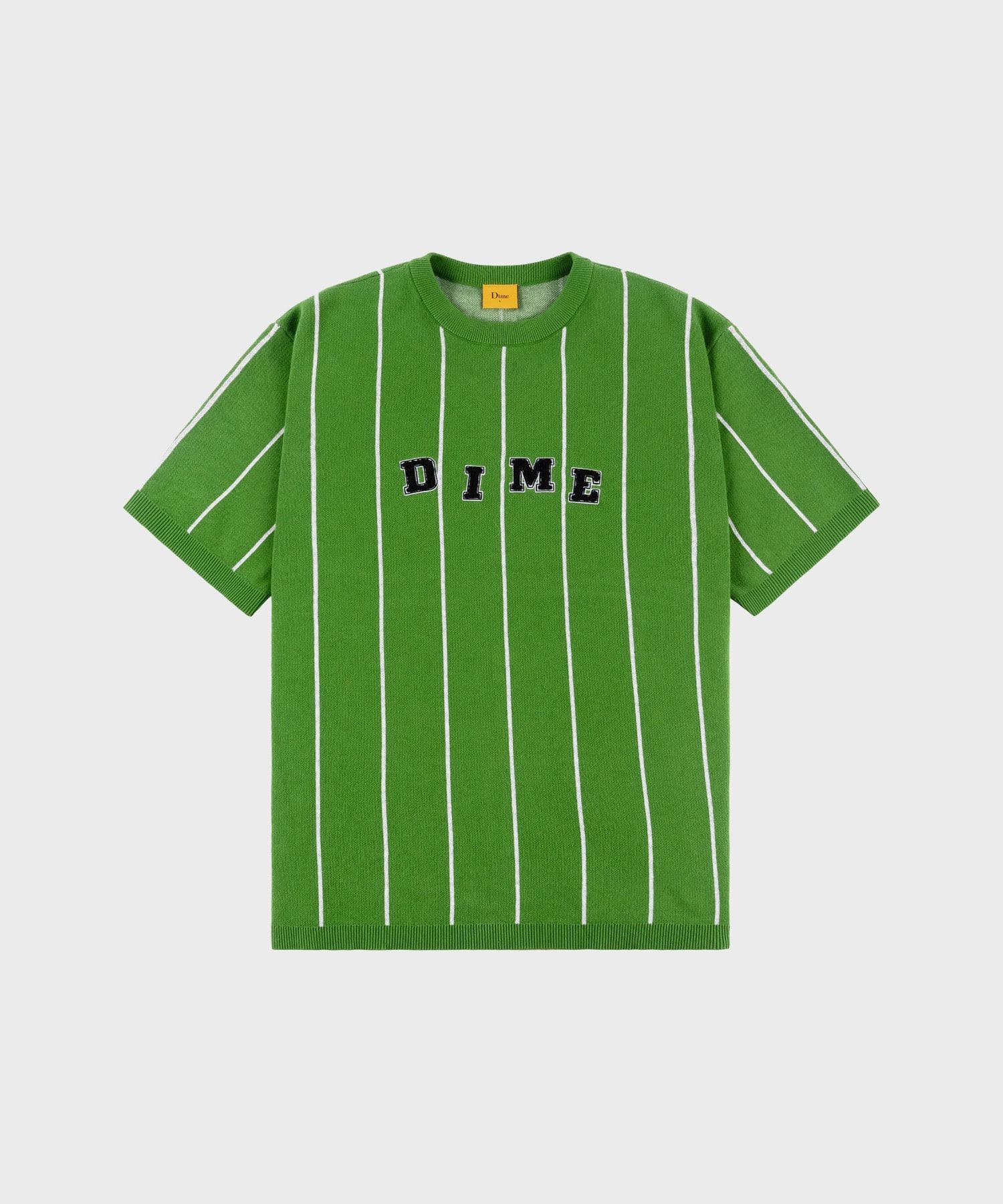 Dime Stripe Short Sleeve Knit Green Green/M