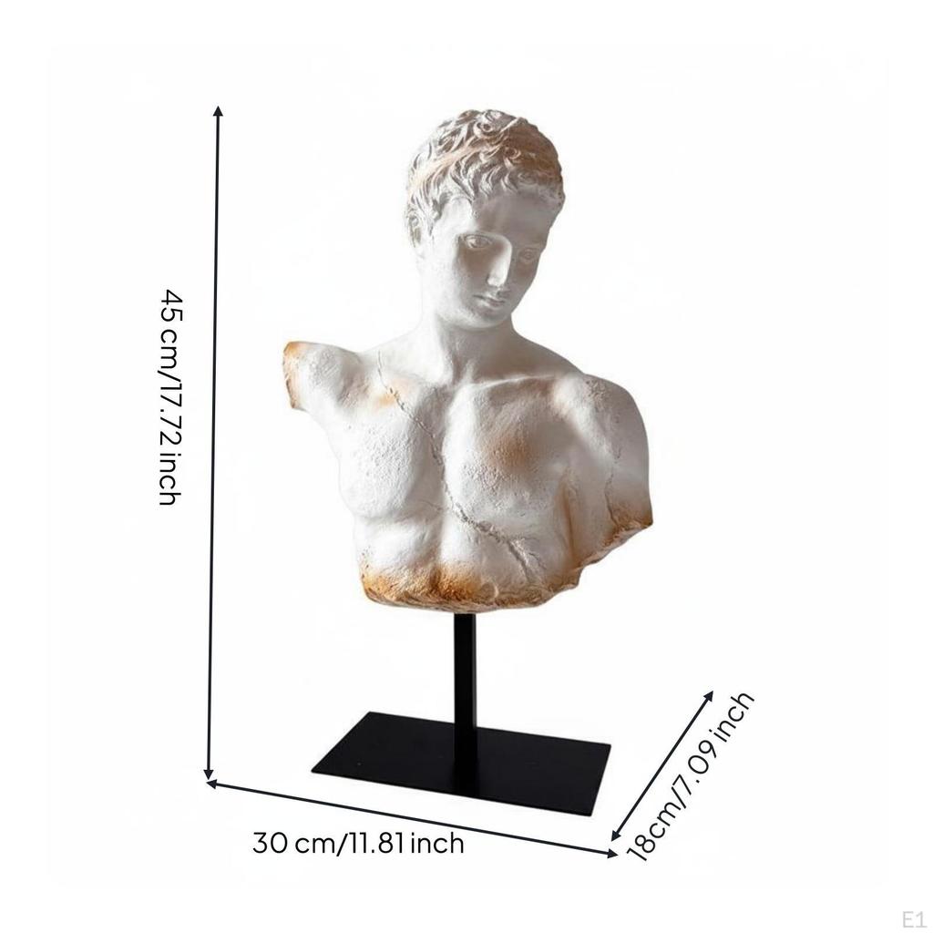 French Bust Figurine European Design Sculpture Artistic for Entryway, Shelf
