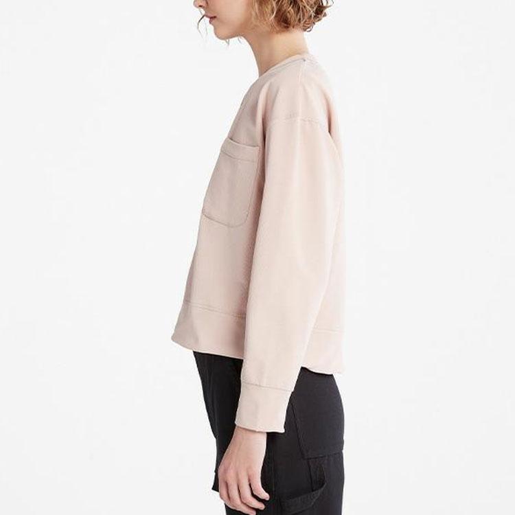 Timberland Solid Color Casual Loose Water-Resistant Fleece Crewneck Sweatshirt Women sweatshirt Light-Pink A5X29-662