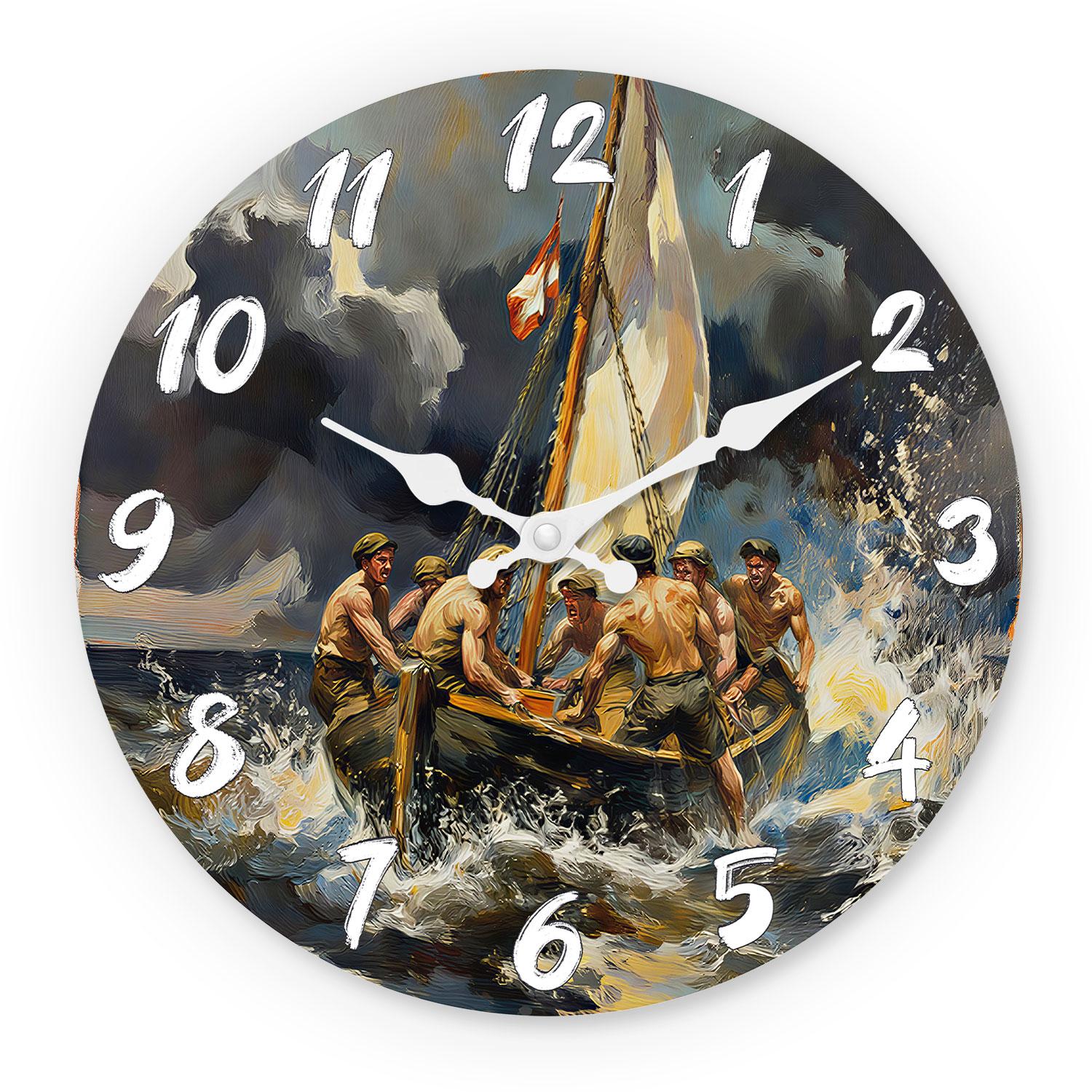 High-Quality Dark High-Quality Blue High-Quality Storm High-Quality Nautical High-Quality Oil High-Quality Painting High-Quality Wooden High-Quality (as the picture,10Inch)