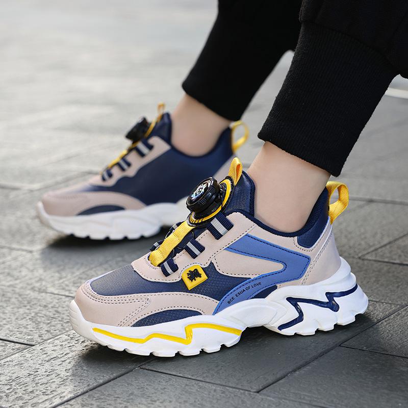 2025 new dad shoes rotating buckle breathable mesh non-slip running shoes middle age tide