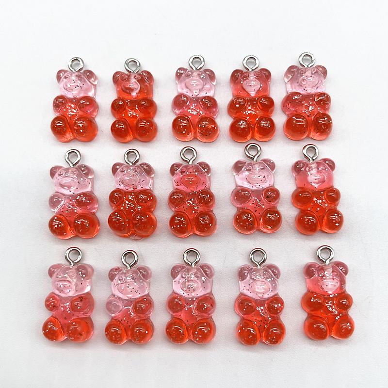 10Pcs Candy Bear Pendant Charms for Necklace Bracelet Earrings Jewelry Making Diy Findings Resin Bears Christmas Making