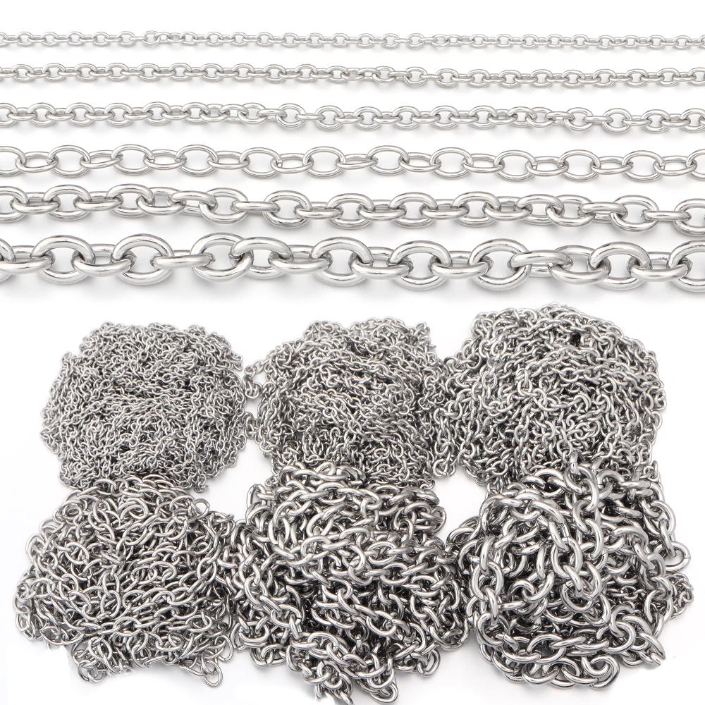 5yards/lot Stainless Steel Chains O Shape Twisted Link Chains For Jewelry Making DIY Handmade Necklace Bracelets Accessories