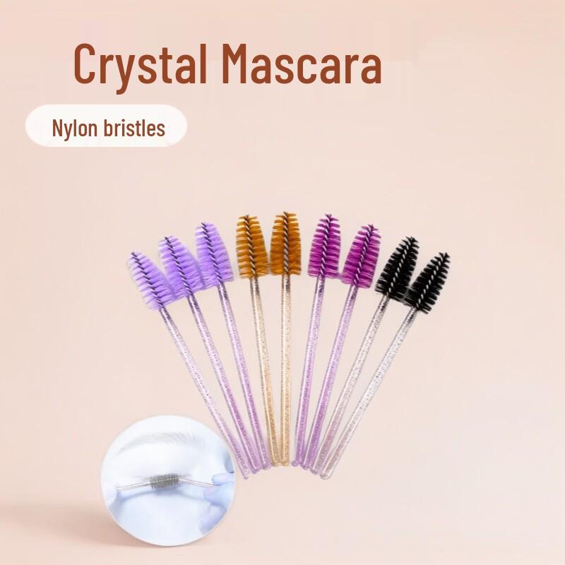 Crystal Rod Mascara & Spiral Eyebrow Brush - Eyelash Extension Cleaning Tool