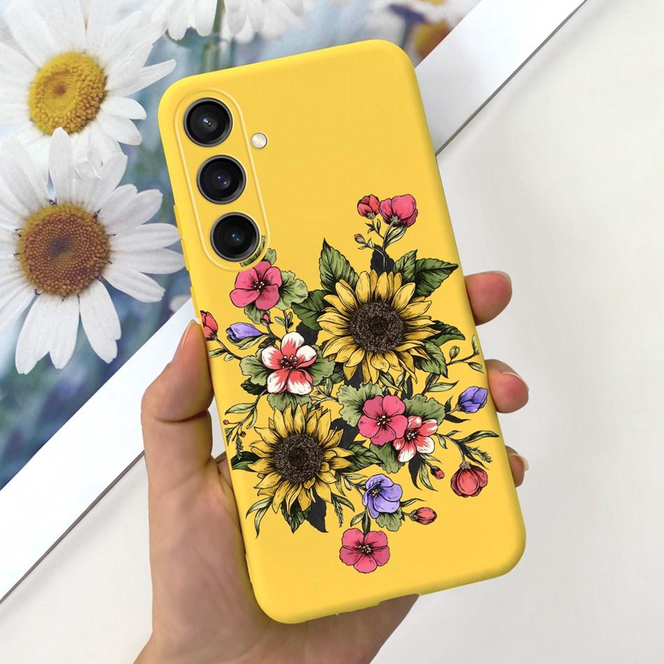 For Samsung Galaxy S23 FE Fashion Sunflower Butterfly Painted Case For Samsung S23FE 5G S 23fe SM-S711B Soft Silicon Jelly Cases