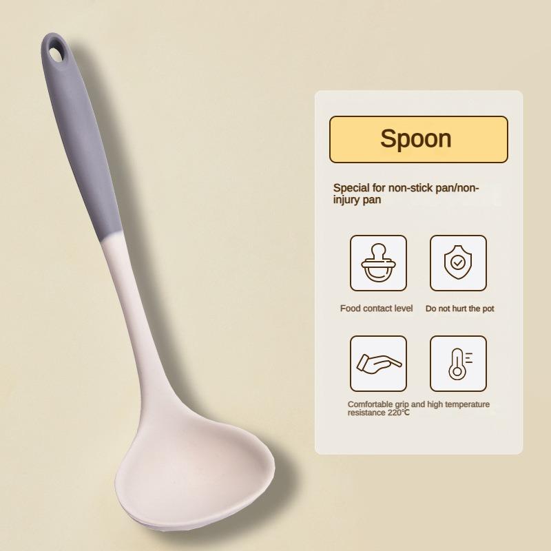 1/2/3/4set Grey white silicone spatula soup spoon set non-stick pan cooking tools kitchen cooking kit