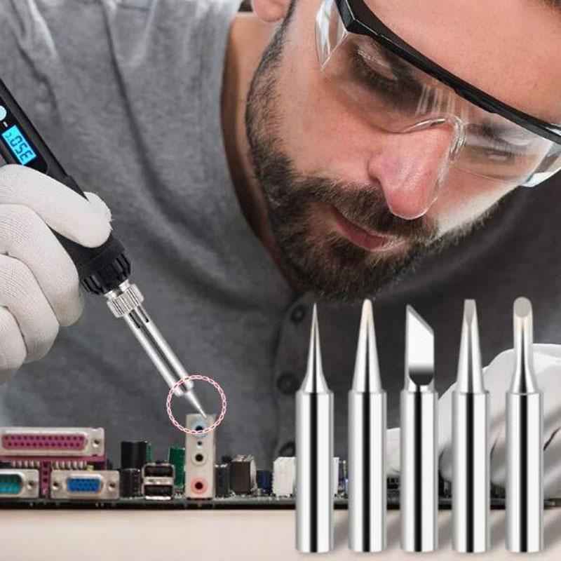 Welding Tips Solder Tip Pure Copper Lead-Free Welding Soldering Iron Head Hot Bare Copper Electric Soldering Iron Welding Tools