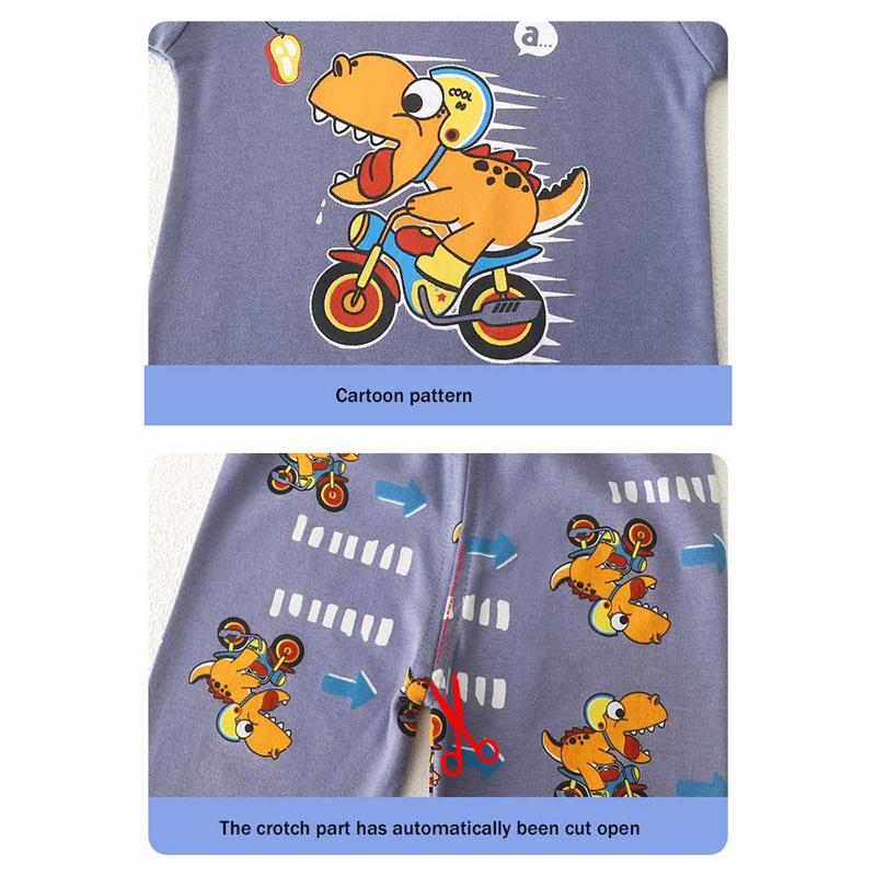 Cartoon Kinder 100% Baumwolle Unterwäsche Set Jungen & Mädchen Thermopyjama Weiches Langarm-Oberteil & Hose Gemütliche Homewear & Nachtwäsche