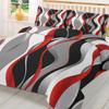 Stereo Abstract Line Gradient Red 3pcs Bedding Set For Double Bed Home Textile Duvet Cover Quilt Cover Pillowcase