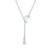 Nuova collana girocollo con ciondolo a forma di stella e luna semplice, semplice collana con ciondolo in lega color oro, collana con catena per donna, gioielli da festa