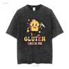 Gluten ToleranT T-Shirt Lustig Retro Vintage Intolerant Frauen Seltsam Spe vintage Gewaschen Stilvoll Grafik Unisex Lässig