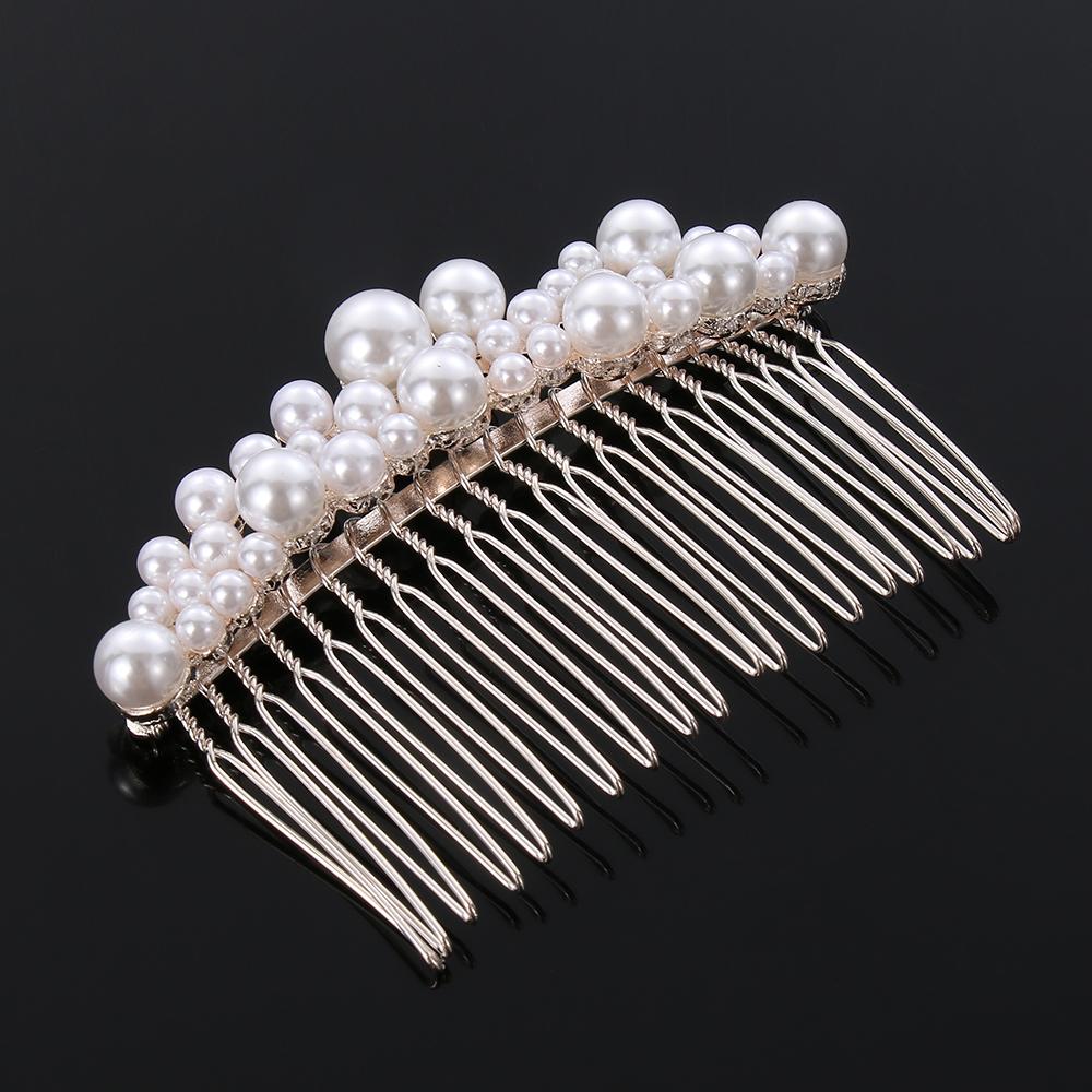 1 PC Women Jewelry Haircomb Handmade Hairwear Pearl Hairpin Bride Barrette Bridal Headpiece