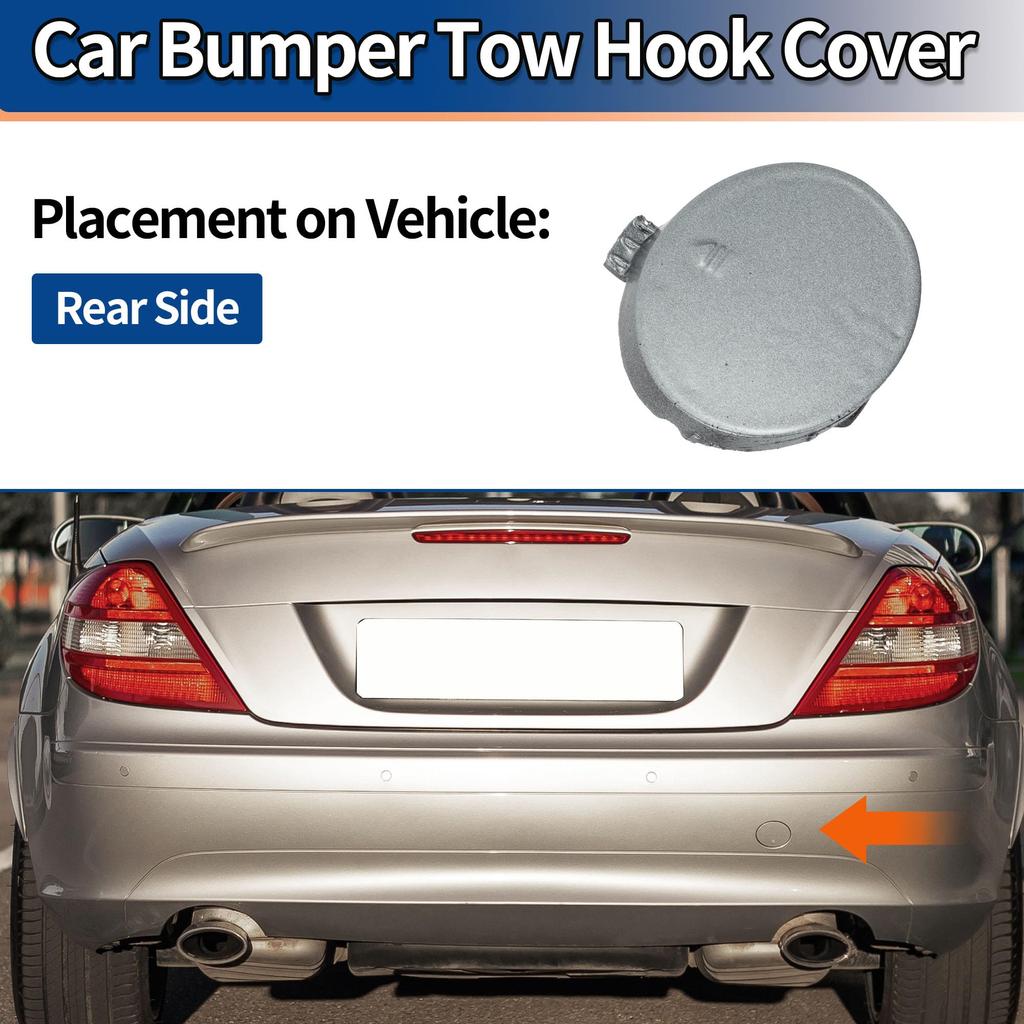 ACROPIX Dark Silver Car Bumper Toe Hook Cover Caps for Mercedes Benz SLK Durable W171/R171 2005-2011 (A1718850023) -