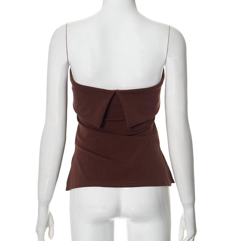 2025 Solid Tube Tops For Women Strapless Bra Turndown Slash Neck Lenceria Femenina Backless Bralette Femme Split Bandeau Top Sexy