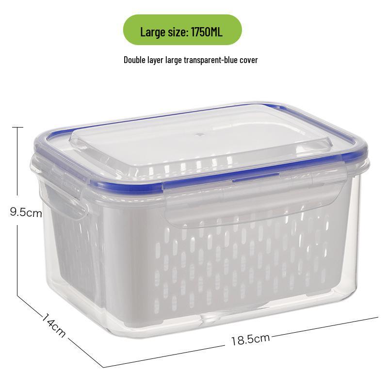 FCM-Certified Refrigerator Drainer Sealing Box with Lid for Fresh-Keeping Vegetables and Fruits