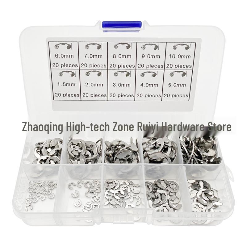 120/200-Piece Stainless Steel 304 E-Clips & Snap Rings Set (M1.5-M10)