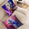 H-Harley Q-Quinn Anime Office Cushion Pillowcase Car Cushion Cover45X45CM Lumbar Pillowcase Sofa Pillowcover