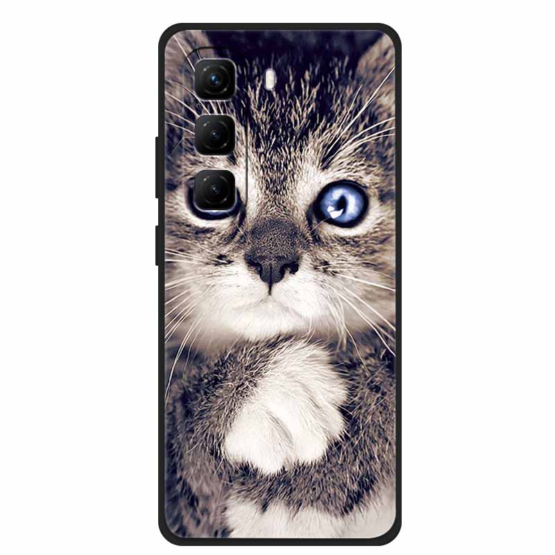 Per Custodia Infinix Hot 50 5G Fiori Morbido Silicone TPU Antiurto Custodie per Telefono per Infinix X6720 Animali Lupo Cool Copertura Protettiva