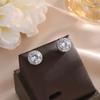 ZAKOL Classic Simple Round Zircon Stud Earrings for Women Men Shiny Blue Yellow AAA CZ Earring Exquisite Zircon Gift Wholesale