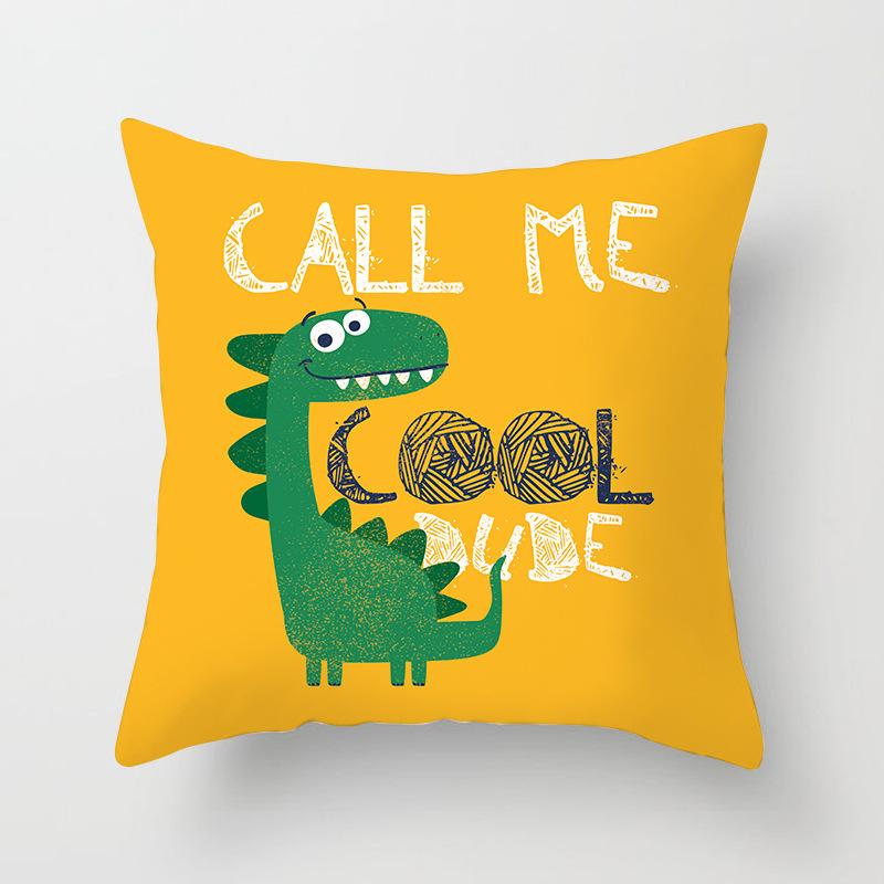 Cartoon Dinosaur Pillow Cover Children's Room Decorative Pillow Cushion Cover
