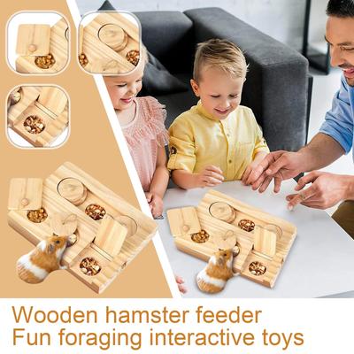 Wooden Hamster Feeder Fun Foraging Interactive Toy