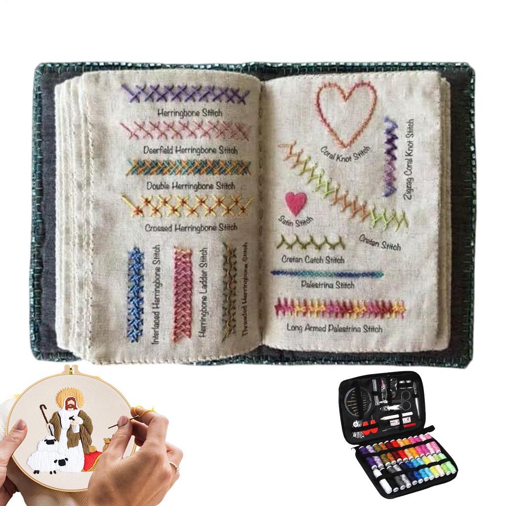 Embroidery Stitches Sewing Adults Crafted Sewing Guide Book with a sewing kit for Beginners and Embroidery Enthusiasts
