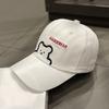 Bear-themed duckbill cap, Korean style fashion baseball hat for men, spring and autumn soft top trendy brand, winter outdoor casual sunshade