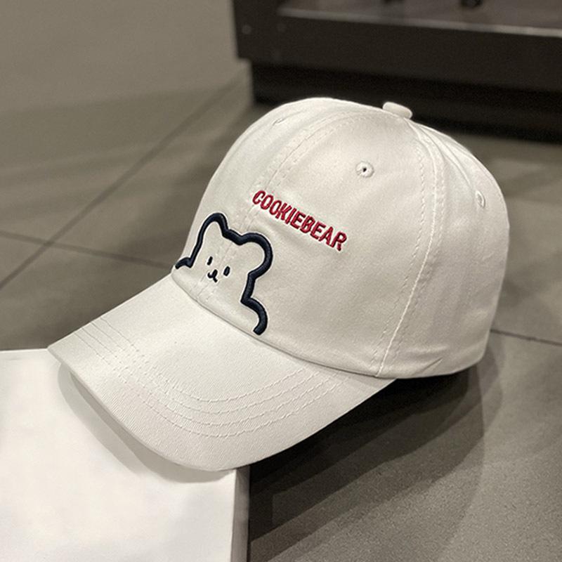 

Bear-themed duckbill cap, Korean style fashion baseball hat for men, spring and autumn soft top trendy brand, winter outdoor casual sunshade （54-58cm）Adjustable