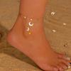 18K Gold-Plated Titanium Steel Heart, Star, Moon Tassel Anklet for Women