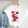 Watercolor Short Sleeve Tee Top Fashion Tshirt Flower Spring Season Clothing Casual Women Print Summer Lady Female Graphic T-shirt