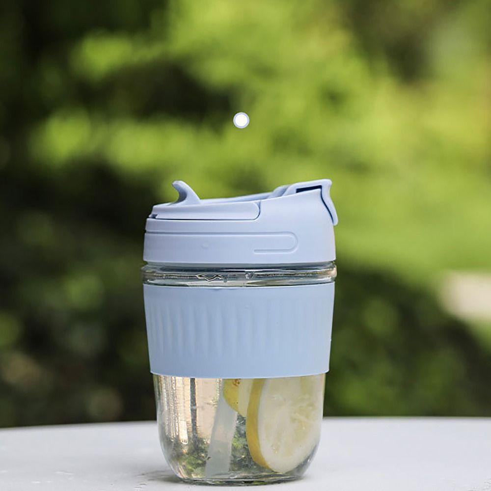 

з соломинкою, чашка для пиття 350/350 мл, чашка для чаю/кави, естетична скляна пляшка для води для подорожей на природі