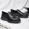 Genuine Leather Shoes for Men Cowhide Wedge Lace Up Platform Casual Shoes British Style Business Social Formal Shoes Zapato 2025