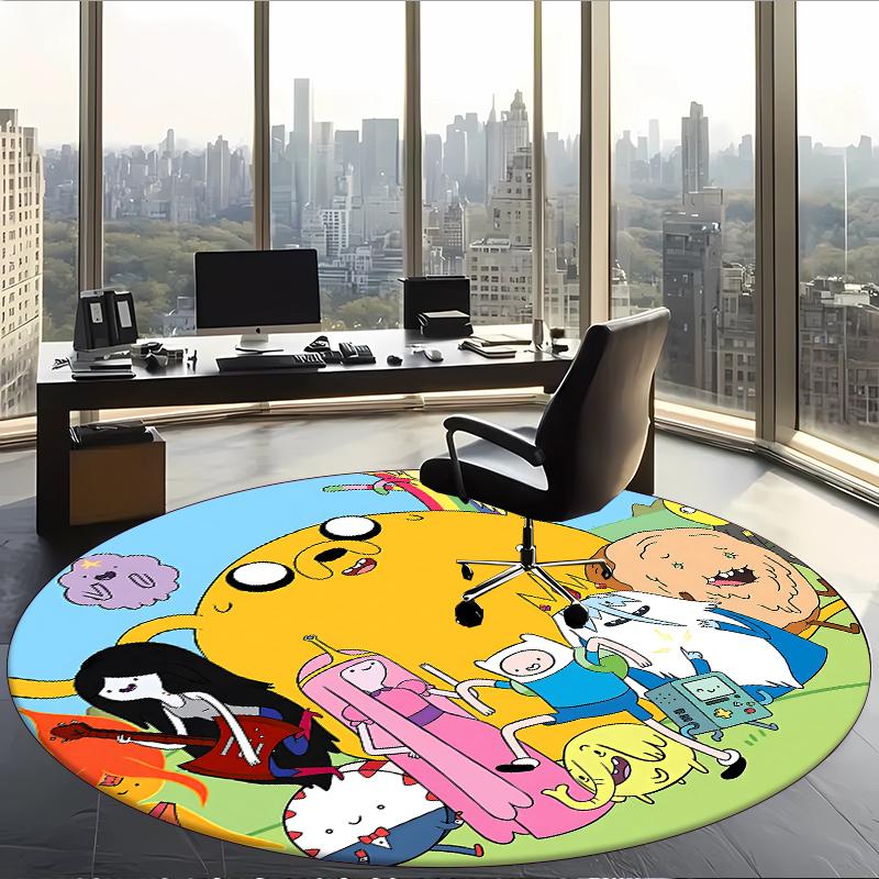 Adventure Time (5) Round Office Rug Decorative Floor Rug for Office Bedroom Living Room and Home Space