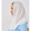 Black White Lace Veils Solid Color Head Scarves Classic Head Covering Scarf  Wedding Bride