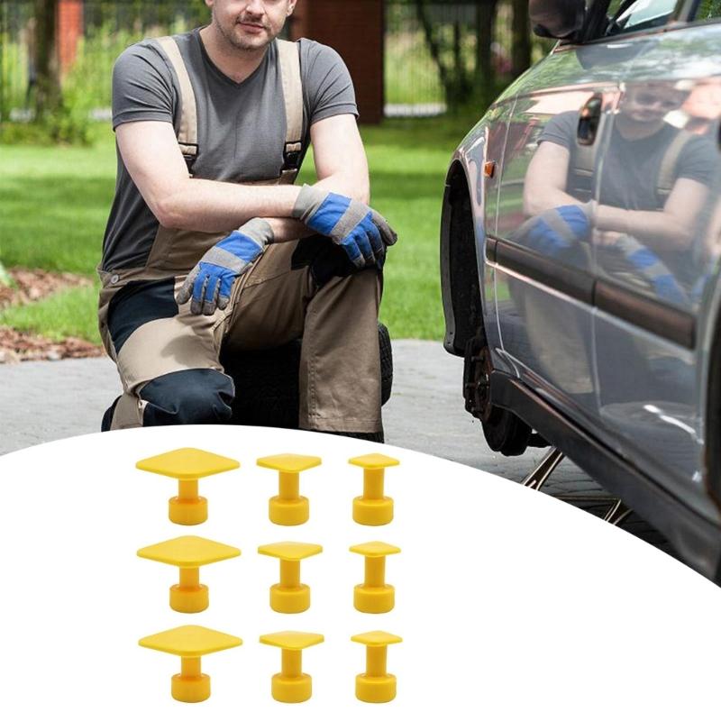 9Pcs Dent Repair Tool Puller Tabs Auto Maintenance Tool Dent Removal Tool Tabs Dent Removal Pulling Tab