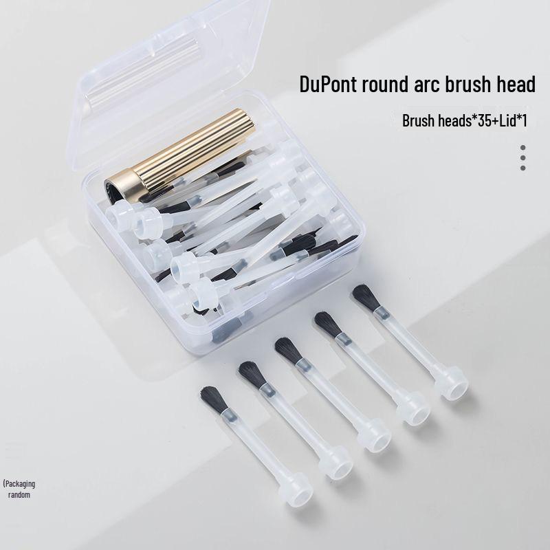 

Nail Art Gel Extension Disposable Brush Set with Round Arc, DuPont, Fan & Replacement Heads 10 brush heads + 1 cap