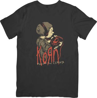Korn Heavy Metal Musik Unisex Passform für Männer & Frauen Qualitäts-Baumwoll-T-Shirt Schwarz