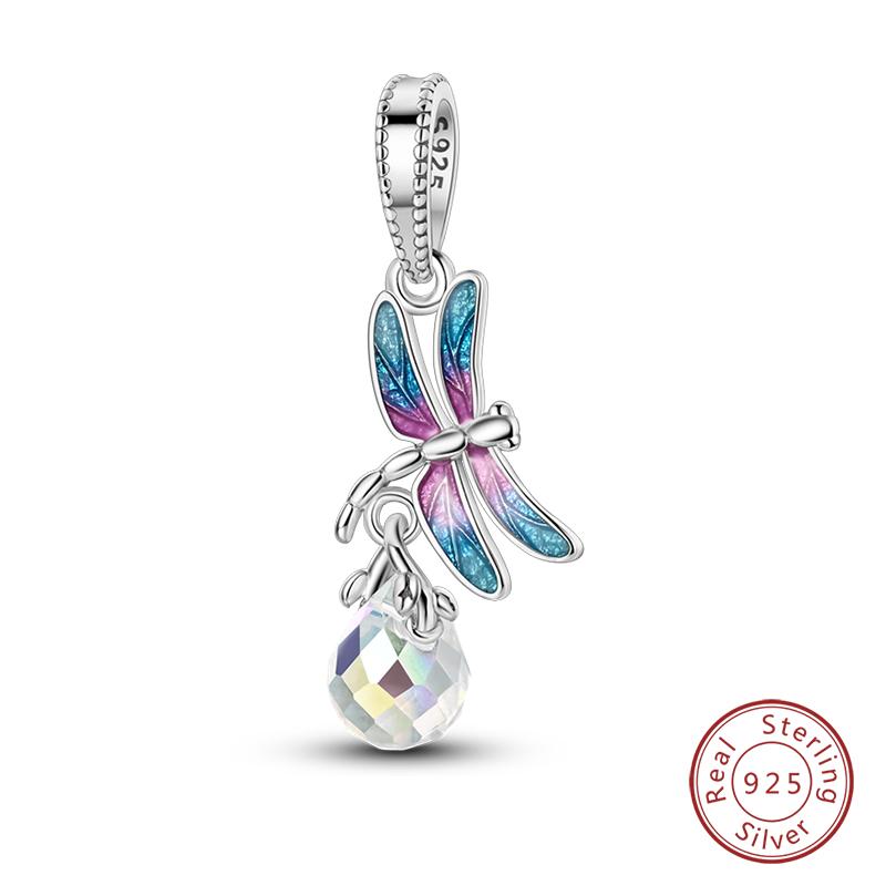 100% Copper Exquisite Cubic Zircon Butterfly Bee Ladybug Charms Bead Fit Qikaola Original Bracelet Fine Diy Jewelry