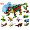 Animals World Insect Fish Bird Dog Elephant Panda Giraffe Honeybee 10 In 1 Building Blocks Kit Bricks Model Kids Toy Children