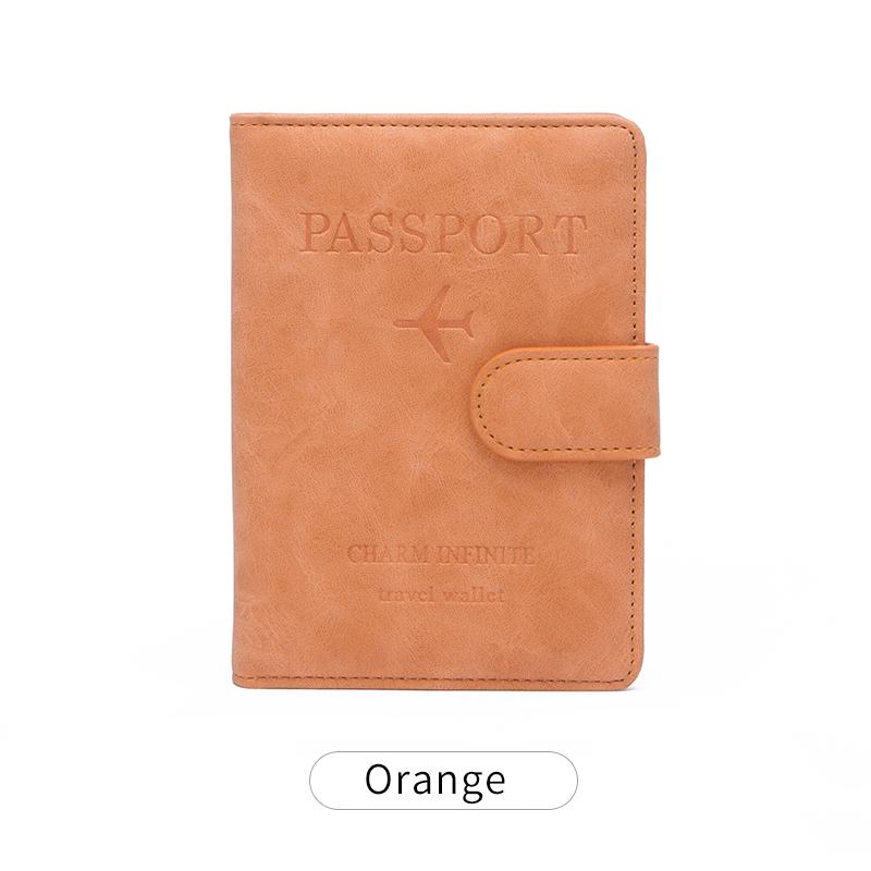 Porte-passeport, étui de protection de voyage en cuir avancé avec protection RFID, adapté pour passeports/cartes de crédit/billets d'avion,