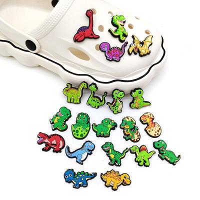 20Pcs Cute Dinosaur Cartoon Series PVC Shoes Charms Decoration Accessories
