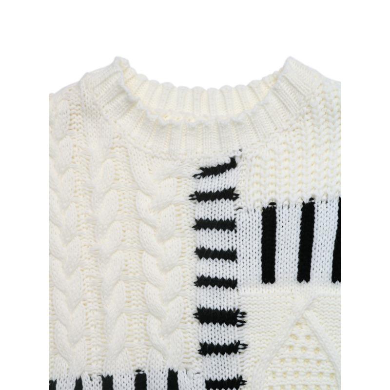 YYFS Dame Mote Casual Høst Vinter Stripeprint Langermet O-hals Gensere