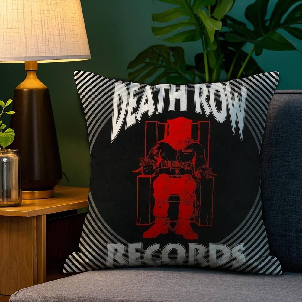

D-Death Row Records Наволочка Плюшевая Ткань Мягкая Двусторонняя Печать Дом Диван Высокое Качество Наволочка Подушка 12x12Inch