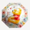 1pc Floral Delight: Winnie the Pooh & Kitten Design Automatic Folding Umbrella - 8 Bone Iron Frame, Portable for Fans, Travelers, Everyday U