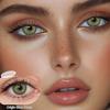 FreshLady 1 Pair 2pc 14.20mm Yearly Disposable Colored Contact Lenses, Natural Brown/Blue/Green Color, Suit for Makeup/daily Live