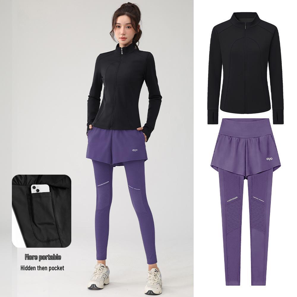 Autumn & Winter Quick-Dry Two-in-One Velvet Sports Pants for Running & Outdoor Fitness