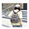 1Pc New Ethnic Style Multi-pocket Backpack Female Mori Foreign Style Large Capacity Canvas Schoolbag Casual Outdoor Small Backpack