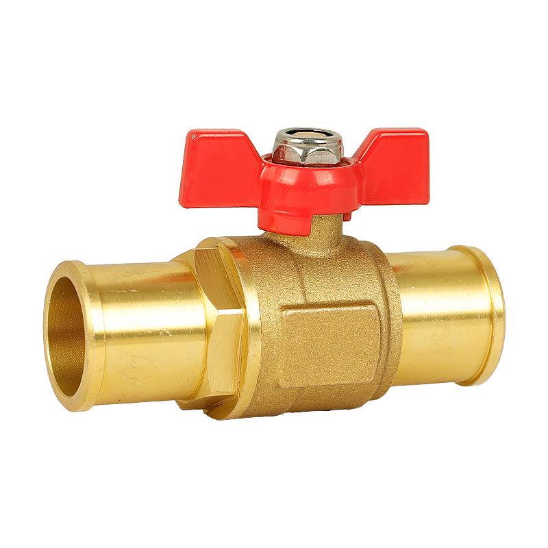 Brass Double Bell Head Rotary Handle Ball Valve 22/28mm for Water, Oil, Gas with Switch and Straight-Through Valve Accessories.
