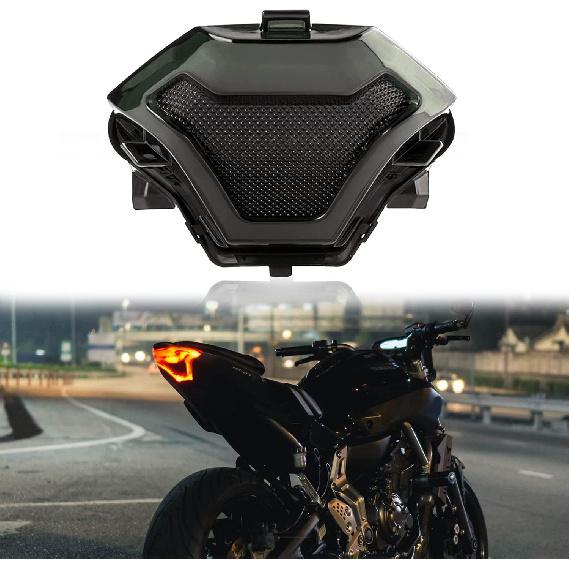 

JMTBNO Motorcycle Brake Light Tail Lamp with LED Turn Signals Compatible with Yamaha YZF R3 R25 Y15ZR MT07 FZ07 LC150 чёрный