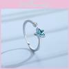 Schöner 925er Echtsilber Sternring für Damen mit einzigartigem blauen Diamantdetail